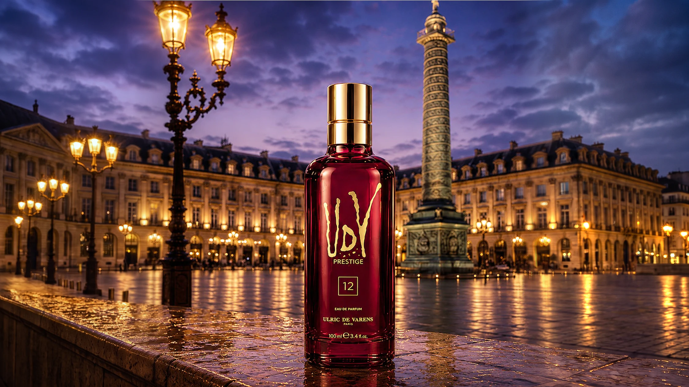 UDV Prestige 12 at Place Vendôme at dusk