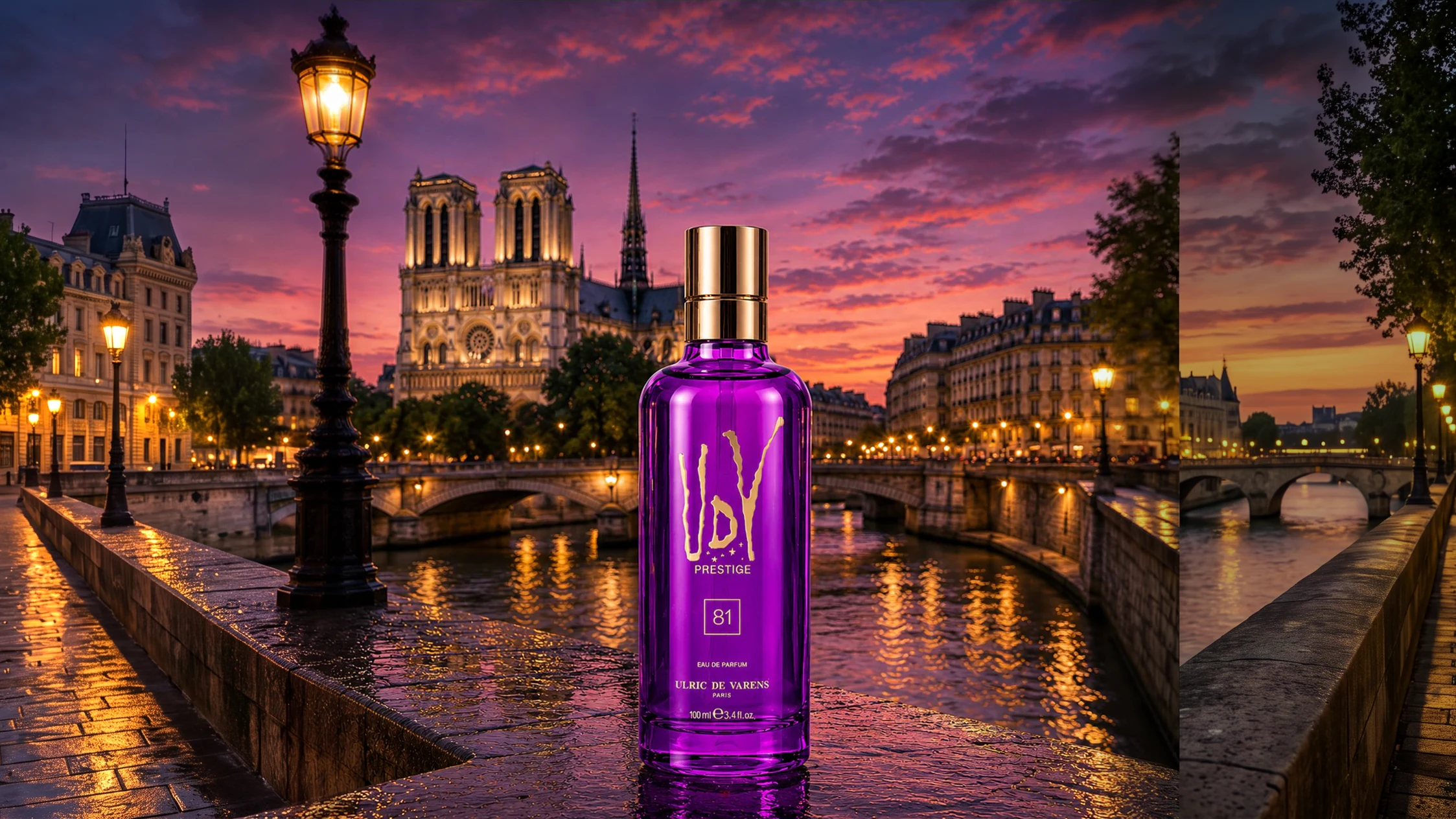 UDV Prestige 81 by the Seine at sunset