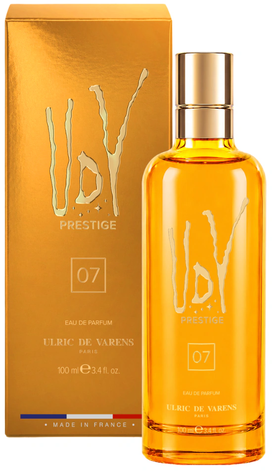 UDV Prestige 07 bottle in front of its packaging